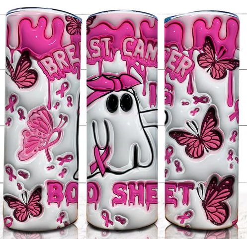 Tackle Breast Cancer Awareness- Boo Sheet- Halloween- Ghost