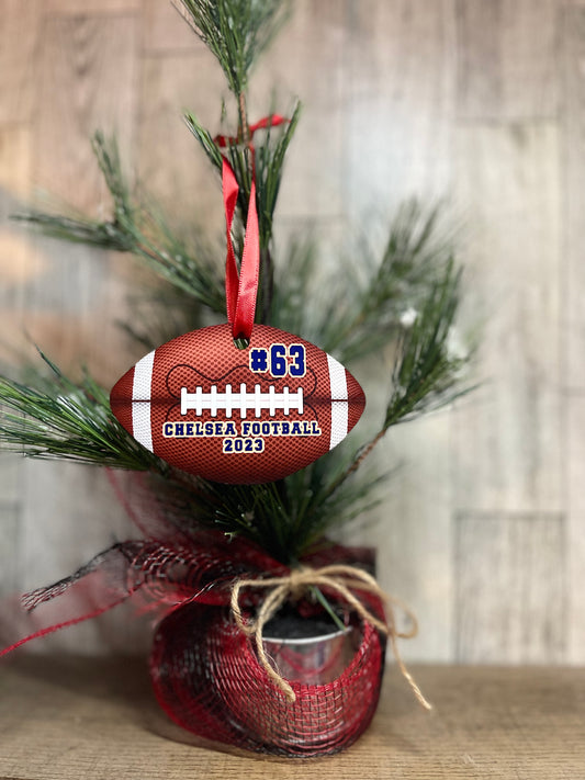 Custom School Football Ornament