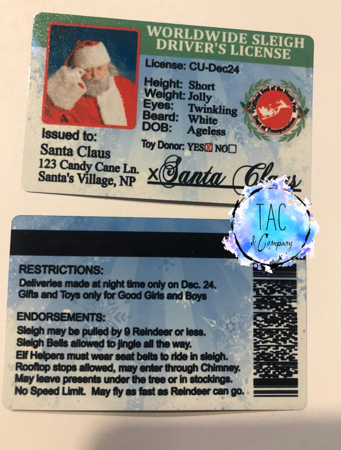 Santa’s Drivers License