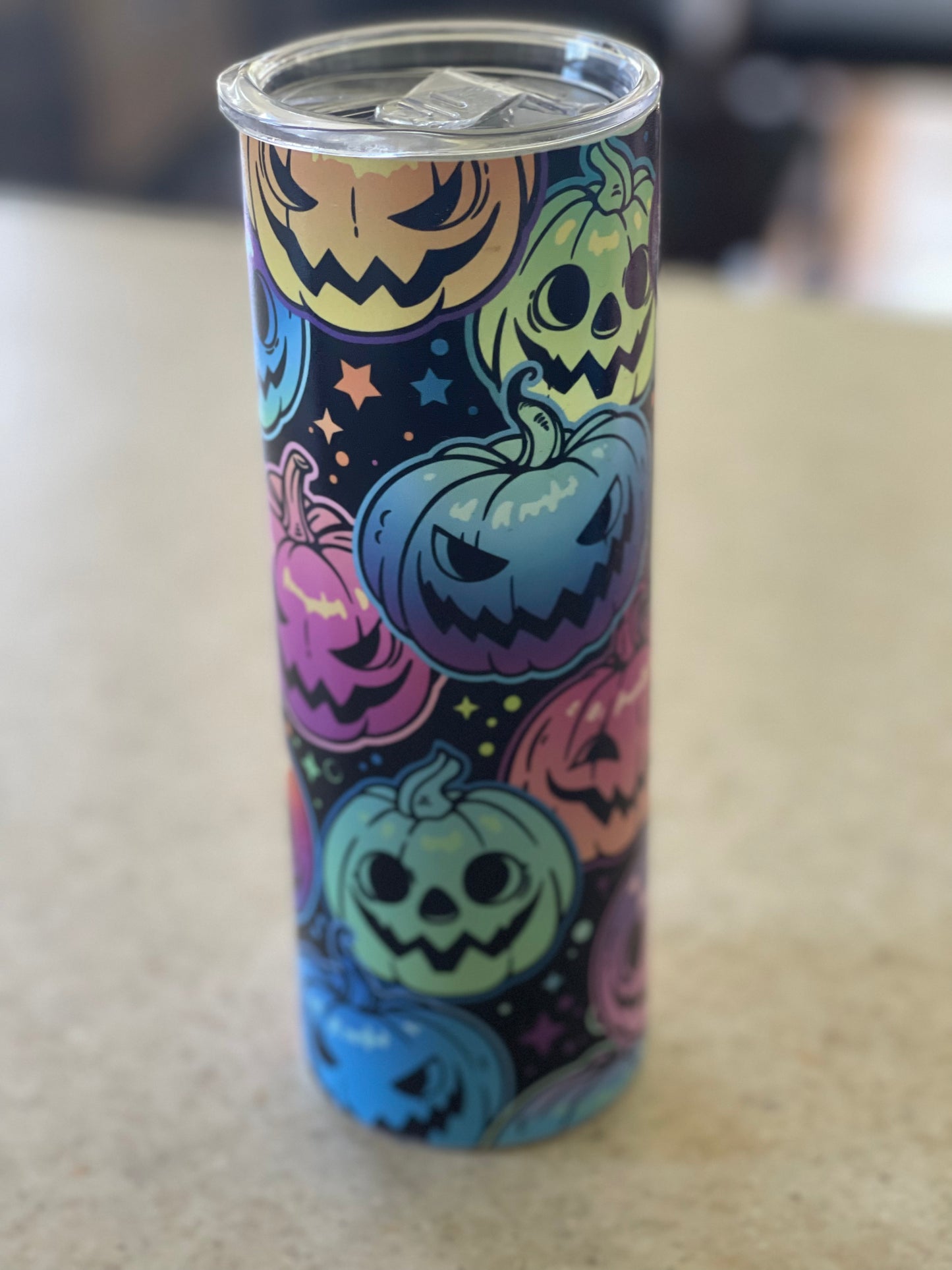 Glow in Dark Colorful Pumpkin Tumbler