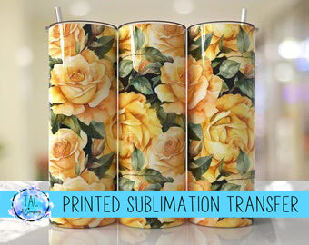 Yellow Roses Flowers Sublimation Print (This Is Not A Digital File)