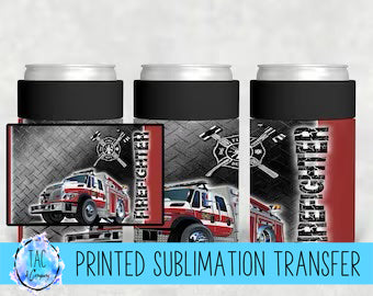 Fireman ,Firefighter 12 oz Regular Can Cooler - Sublimation Print (This Is Not A Digital File)