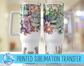 40 oz Succulents - Sublimation Print (This Is Not A Digital File)