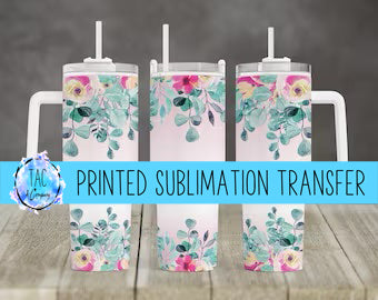 Pink Flowers - Sublimation Print (This Is Not A Digital File)