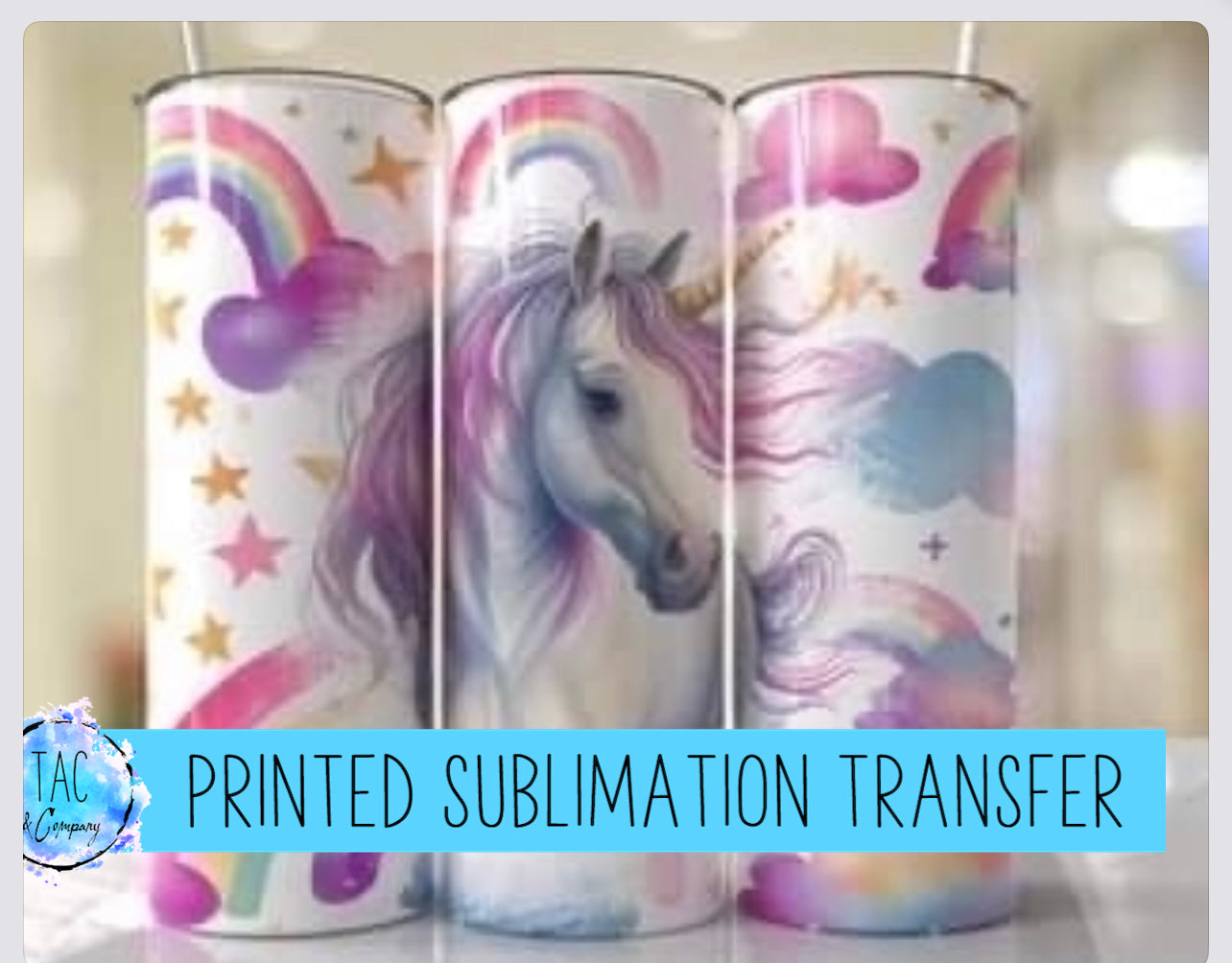 Unicorn - Sublimation Print (This Is Not A Digital File)