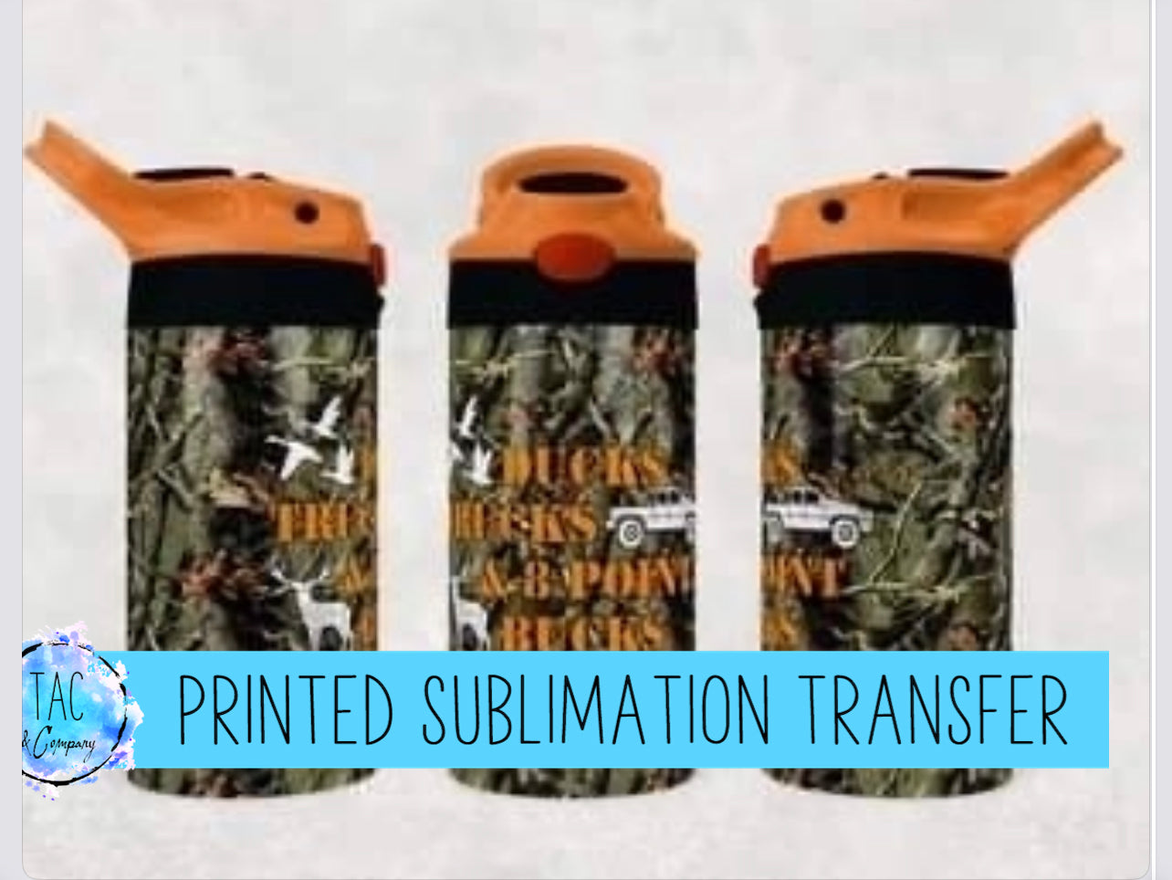 12oz Kida Flip Hunting - Sublimation Print (This Is Not A Digital File)