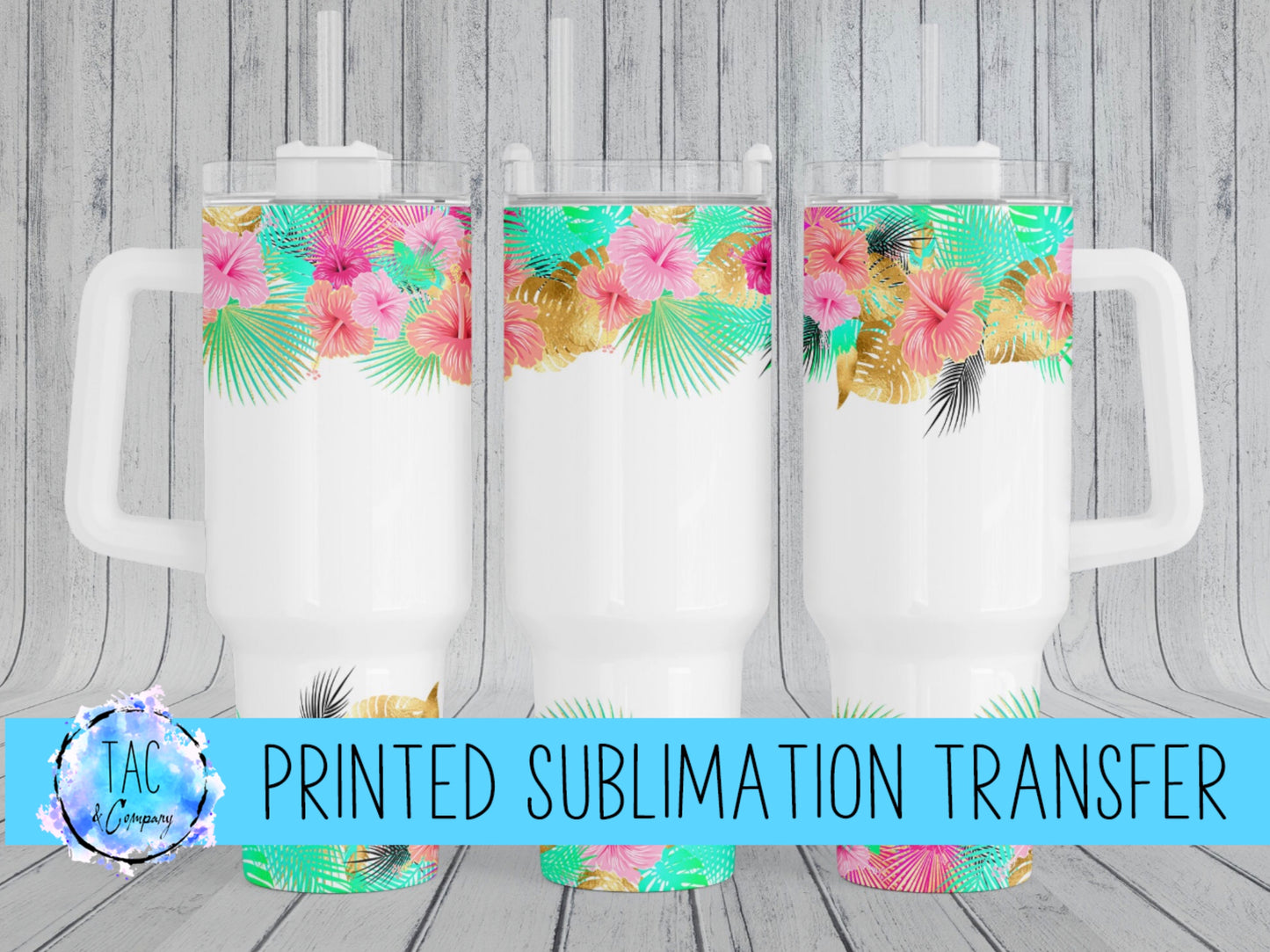 Bright Tropical Flowers - Sublimation Print (This Is Not A Digital File)