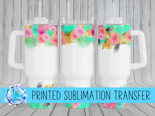 Bright Tropical Flowers - Sublimation Print (This Is Not A Digital File)