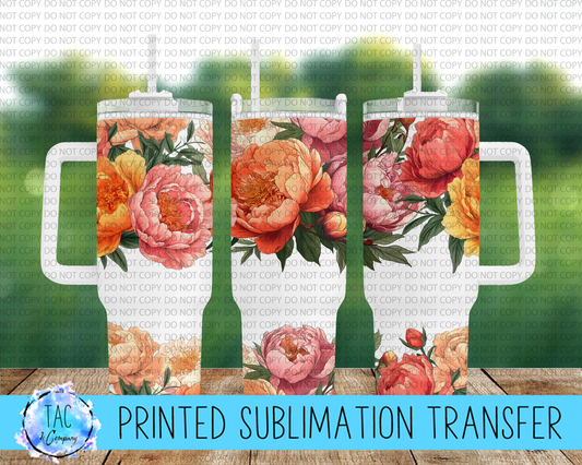 40 oz - Bright Flowers Sublimation Print (This Is Not A Digital File)