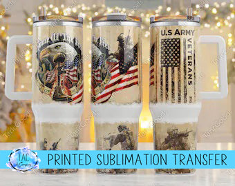 40 oz US Veterans - Sublimation Print (This Is Not A Digital File)