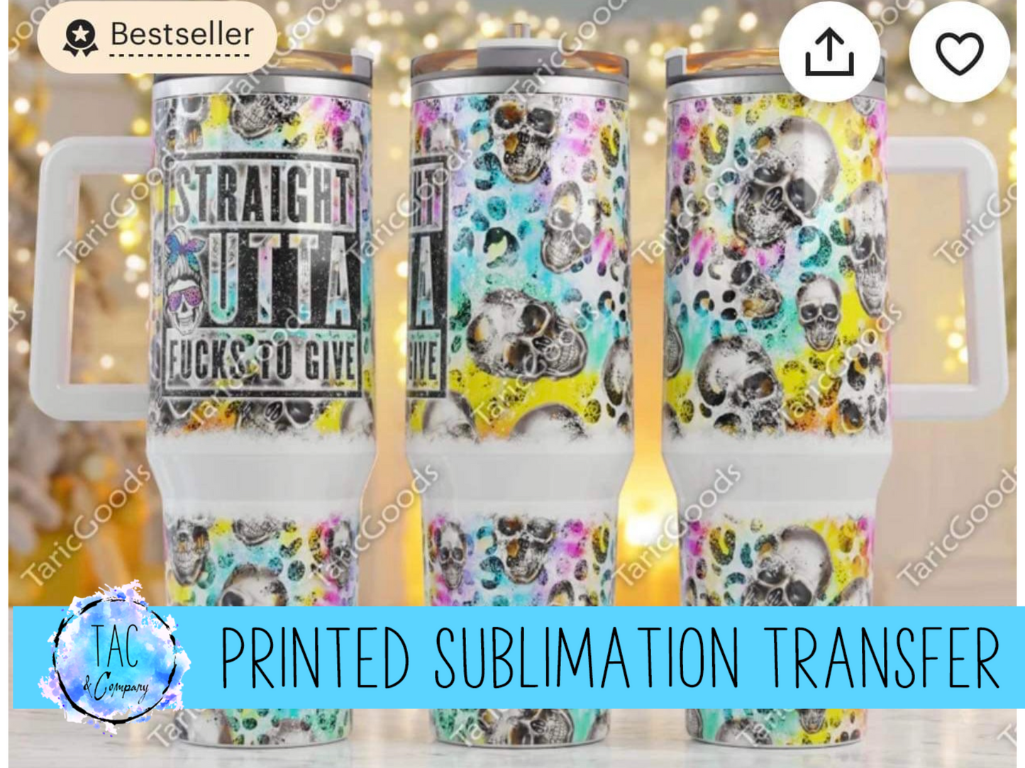 40 oz Straight Out Of Fucks To Give - Sublimation Print (This Is Not A Digital File)