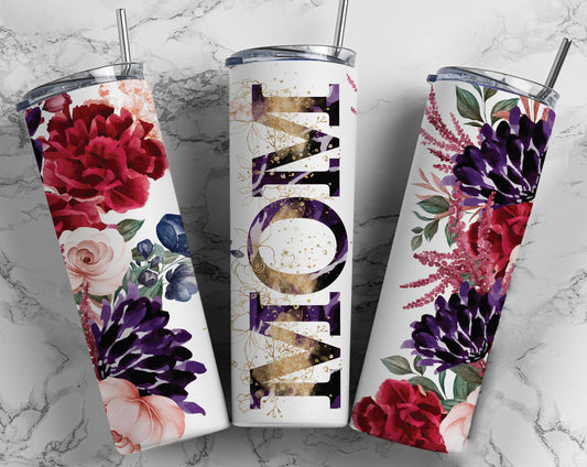Red and Pink Flowers - Gift for Her, Travel Tumbler
