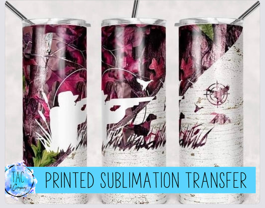 Pink Deer Hunter - Sublimation Print (This Is Not A Digital File)