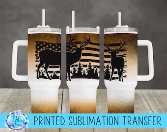 40 oz - Hunting - Deer Sublimation Print (This Is Not A Digital File)