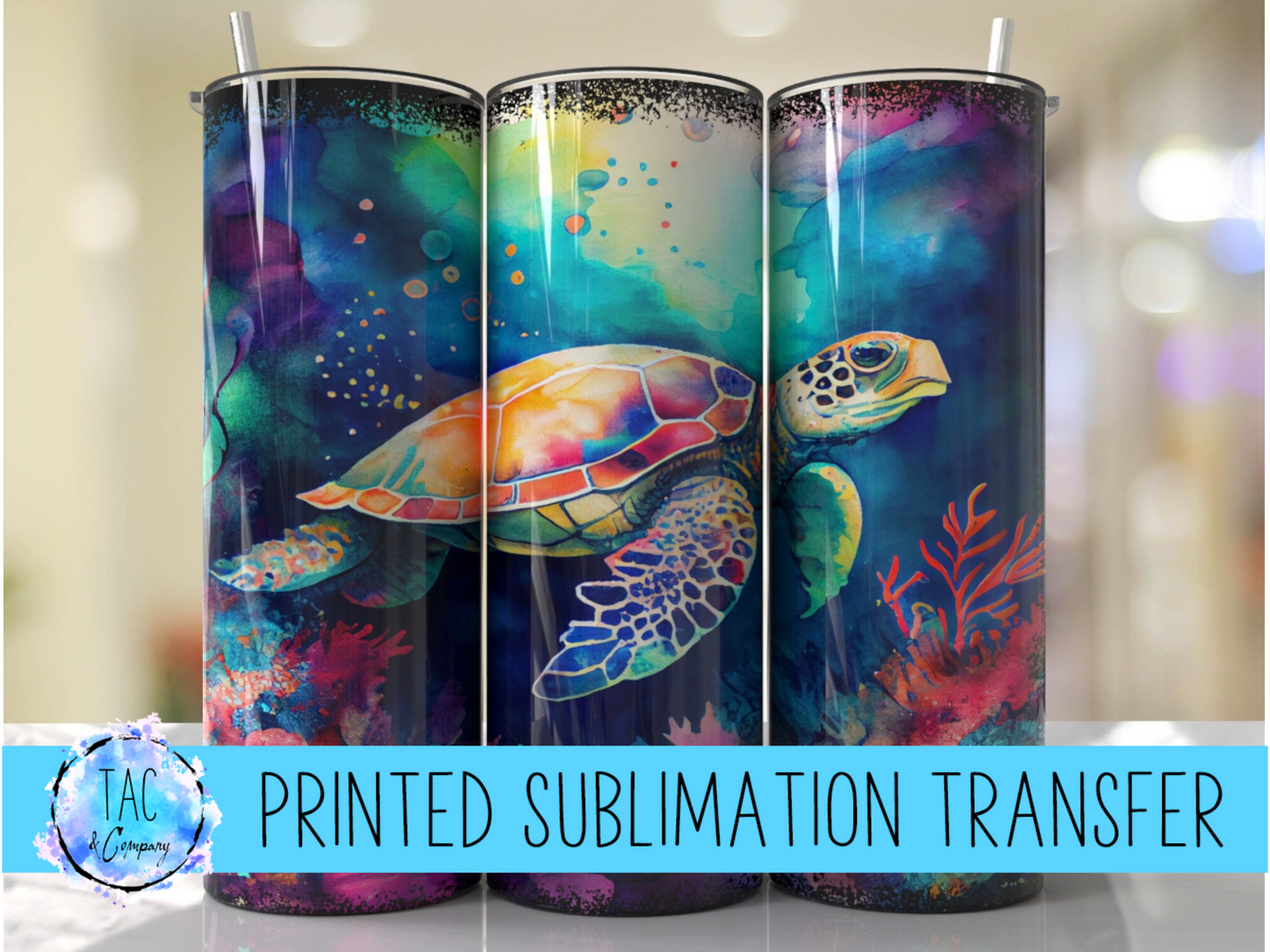 Turtle - Sublimation Print (This Is Not A Digital File)