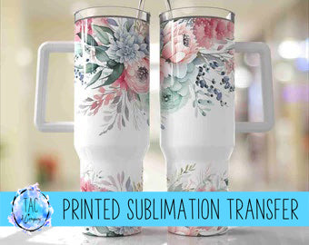 40 oz Pastel Flowers - Sublimation Print (This Is Not A Digital File)