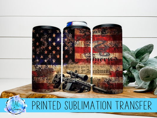 American Flag Can Cooler - Sublimation Print (This Is Not A Digital File)