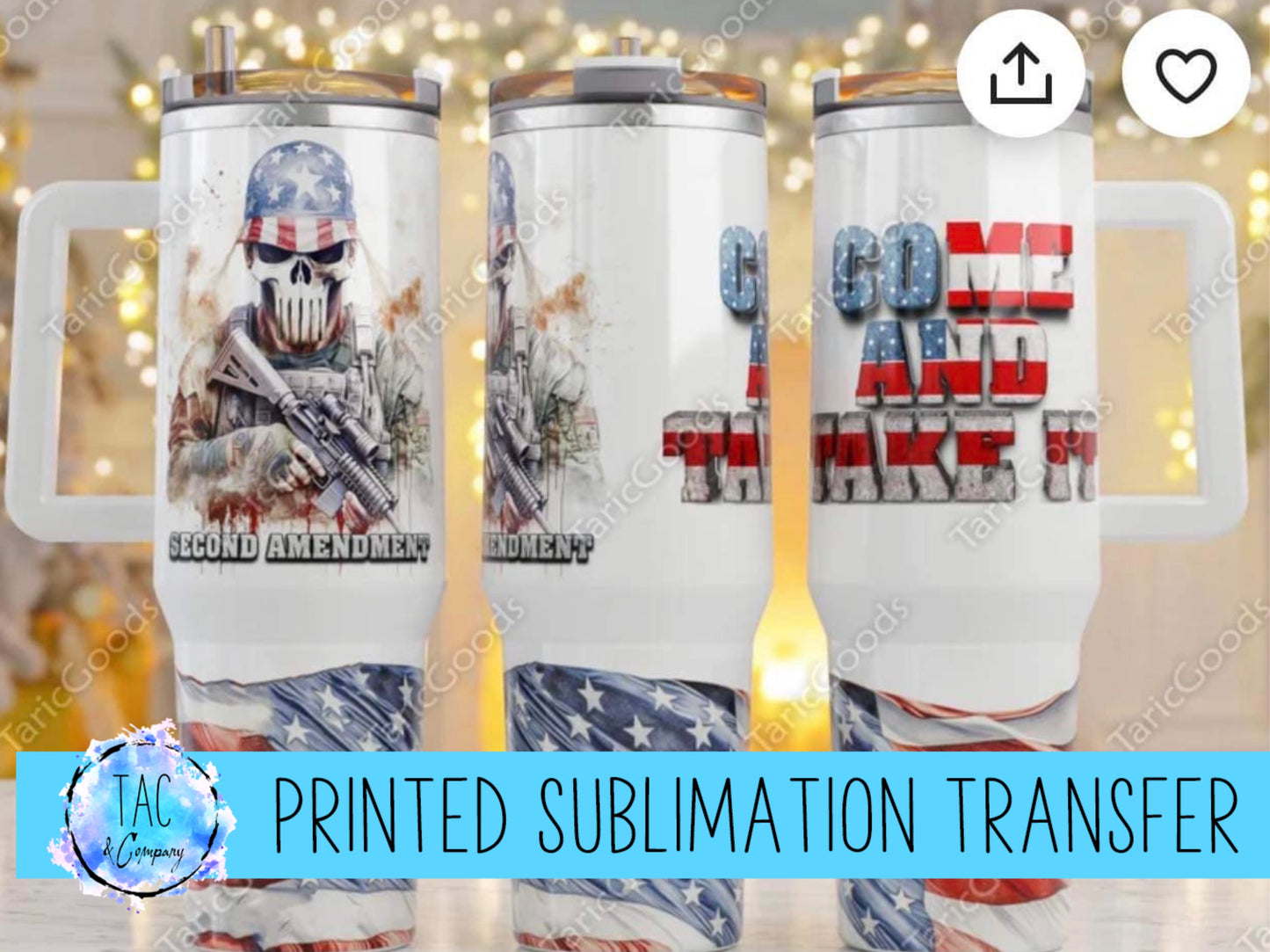 40 oz Come and Take it Flag - Sublimation Print (This Is Not A Digital File)