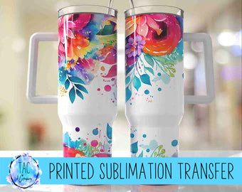 40 oz Bright Flowers - Sublimation Print (This Is Not A Digital File)