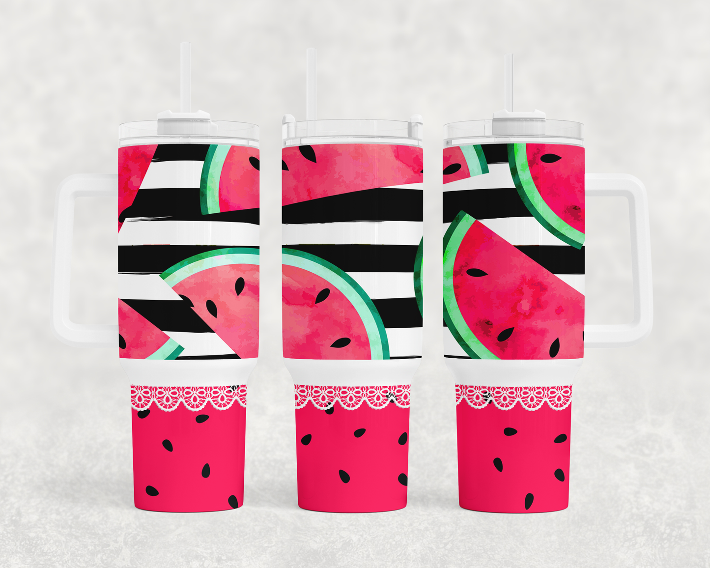 40oz  Tumbler Watermelon, Summer fun! Add custom name for free! Great Gift!