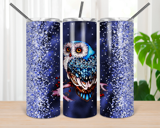 Owl Animal - 20 or 30oz Skinny Tumblers w/ Lid and Metal Straw