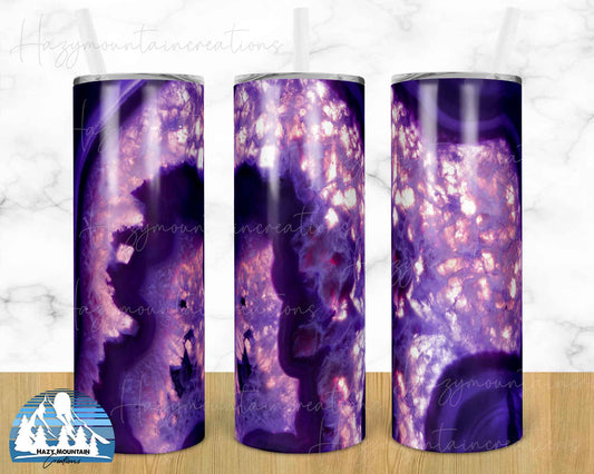 Purple Rock - 20oz or 30oz Skinny Tumblers w/ Lid and Metal Straw