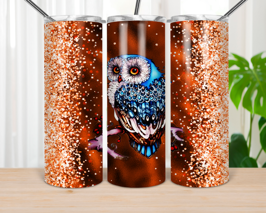 Owl Animal - 20 or 30oz Skinny Tumblers w/ Lid and Metal Straw