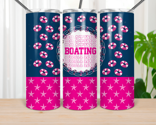 Boating Pink - 20oz or 30oz Skinny Tumblers w/ Lid and Metal Straw