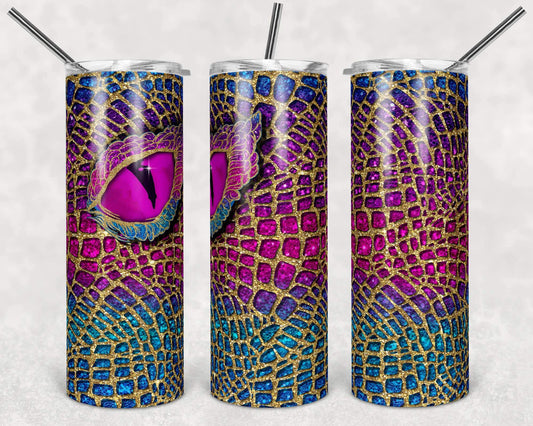 Dragon Glitter -  20oz or 30oz Skinny Tumblers w/ Lid and Metal Straw