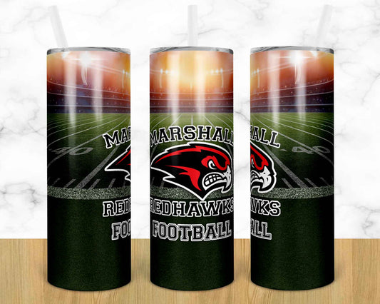 Marshall Football -  20oz or 30oz Skinny Tumblers w/ Lid and Metal Straw