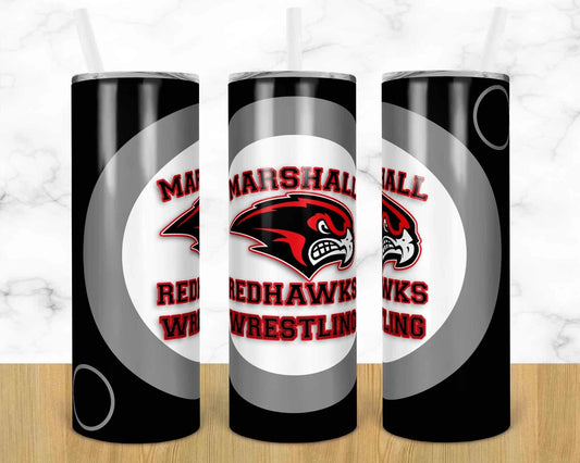 Marshall Wrestling - 20oz or 30oz Skinny Tumblers w/ Lid and Metal Straw