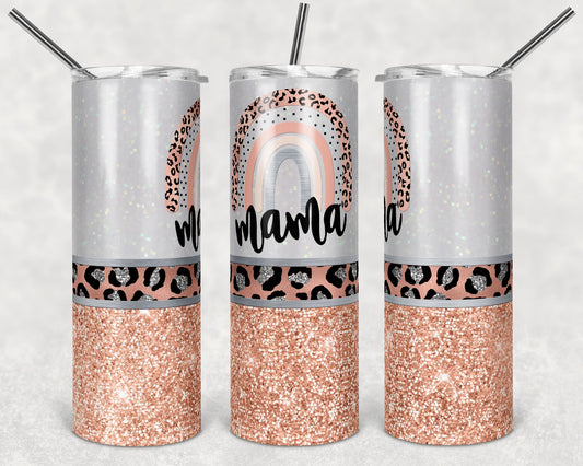 Mama Rainbow - 20 oz or 30oz Skinny Tumblers w/ Lid and Metal Straw