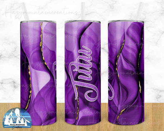 Purple and Gold - 20oz or 30oz Skinny Tumblers w/ Lid and Metal Straw