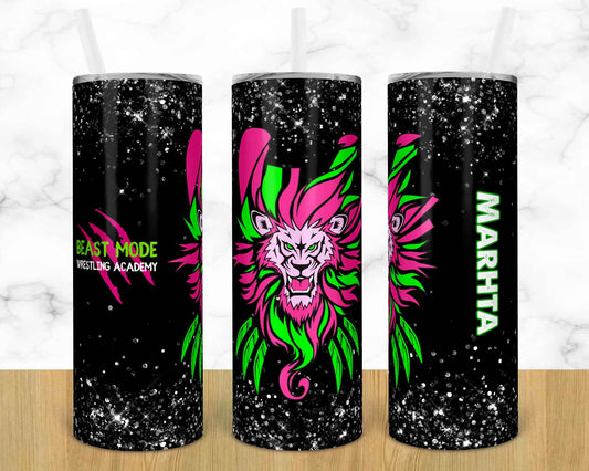 Beast Mode Wrestling- 20 oz or 30oz Skinny Tumblers w/ Lid and Metal Straw