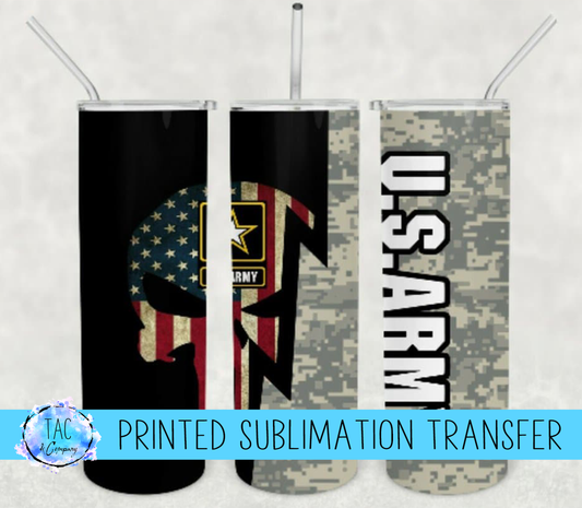 US Army Skull-Sublimation Print (This Is Not A Digital File)