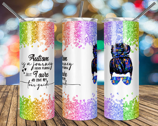 Autism Awareness - 20oz or 30oz Skinny Tumblers w/ Lid and Metal Straw