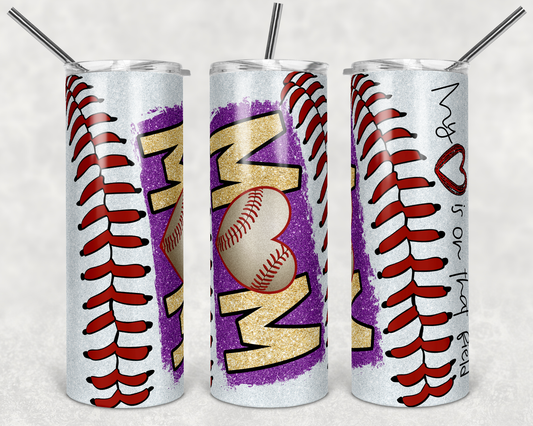 Soccer with Purple and Gold - 20oz or 30oz Skinny Tumblers w/ Lid and Metal Straw