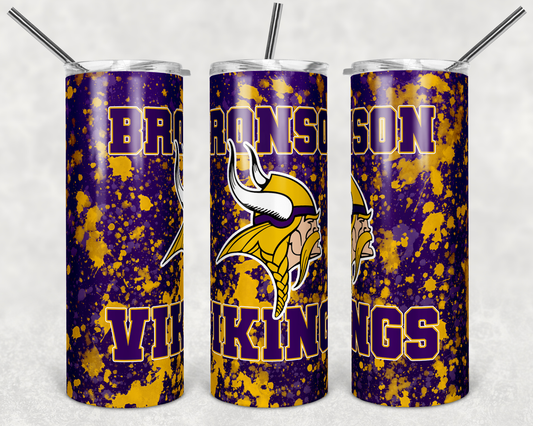 Bronson Viking School - 20 oz or 30oz Skinny Tumblers w/ Lid and Metal Straw