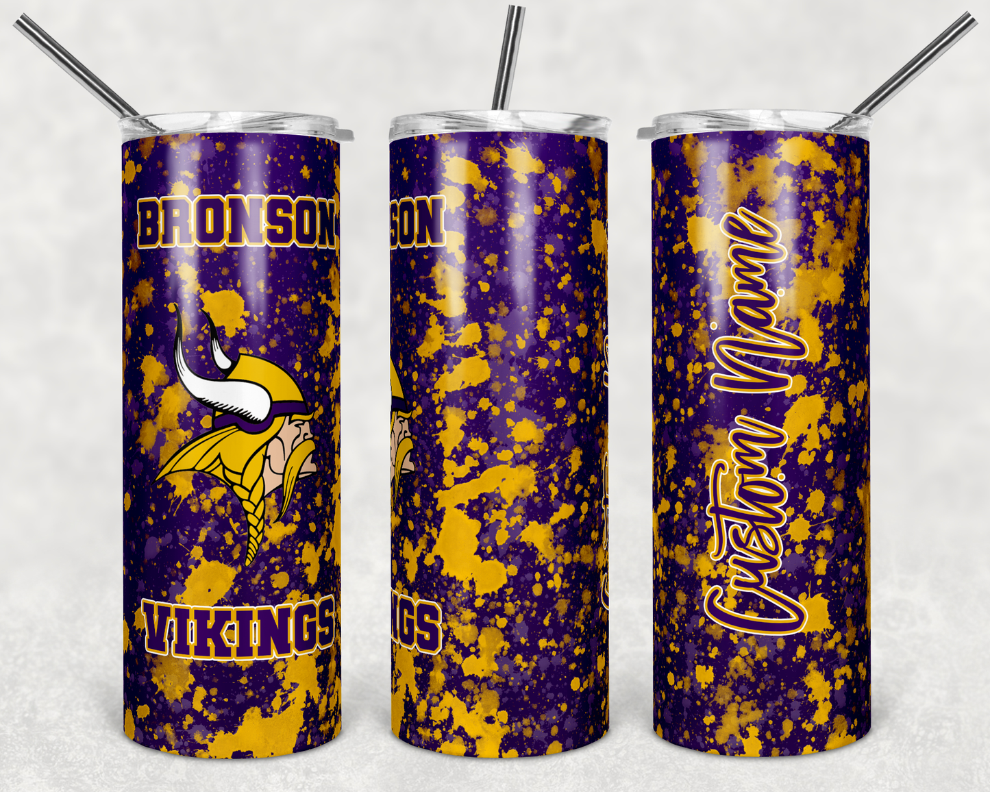 Bronson Viking School - 20 oz or 30oz Skinny Tumblers w/ Lid and Metal Straw