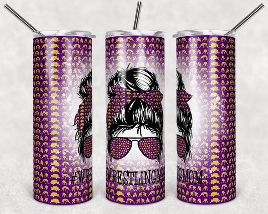 Bronson Wrestling  - 20oz or 30oz Skinny Tumblers w/ Lid and Metal Straw