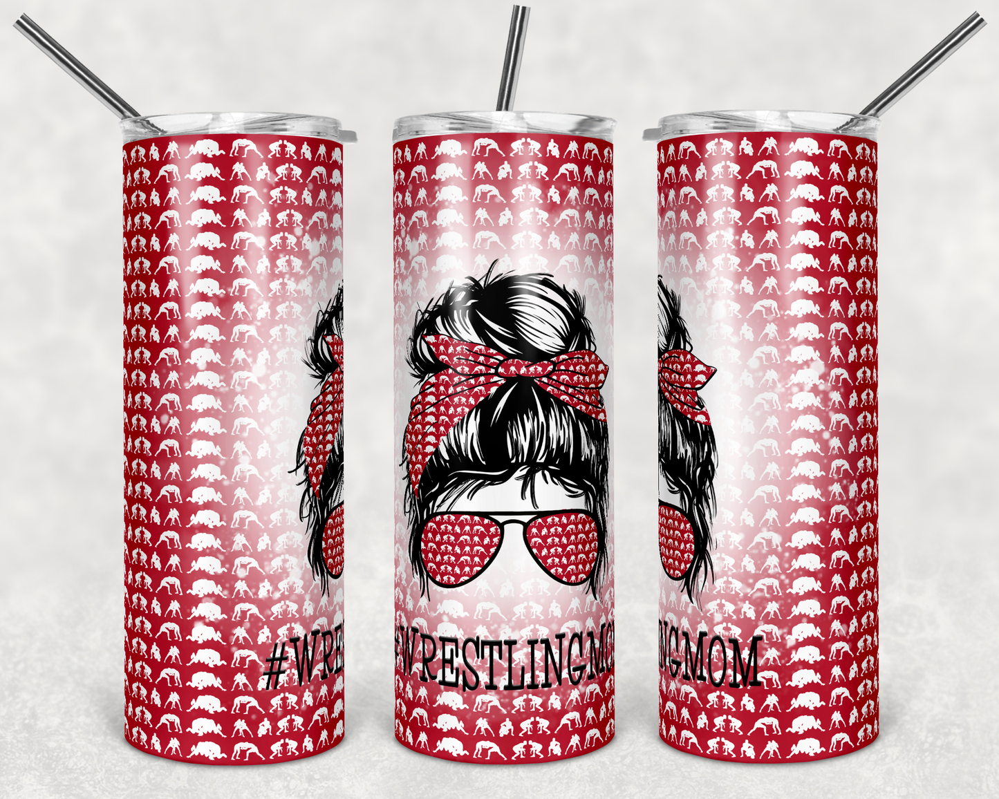 Coldwater Wrestling  - 20oz or 30oz Skinny Tumblers w/ Lid and Metal Straw