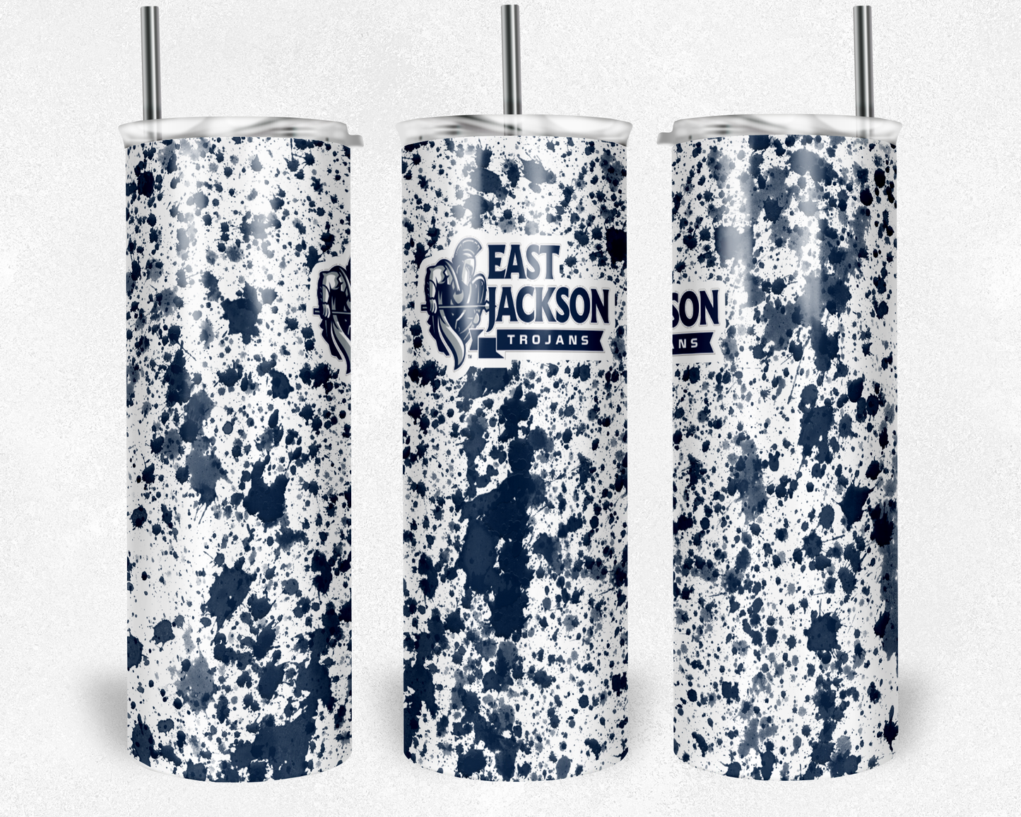 East Jackson School- 20oz or 30oz Skinny Tumblers w/ Lid and Metal Straw