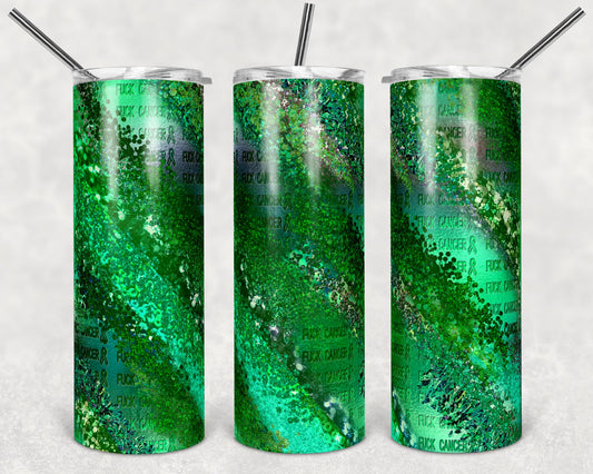 Cancer- 20oz or 30oz Skinny Tumblers w/ Lid and Metal Straw