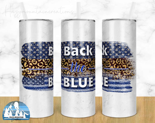 Back the Blue Graphics - 20oz or 30oz Skinny Tumblers w/ Lid and Metal Straw