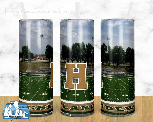 Howell Highlanders Football  - 20oz or 30oz Skinny Tumblers w/ Lid and Metal Straw
