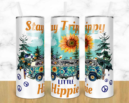 Stay Hippie Van- Auto - 20oz or 30oz Skinny Tumblers w/ Lid and Metal Straw