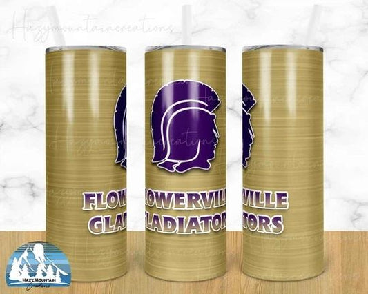 Fowlerville - 20oz or 30oz Skinny Tumblers w/ Lid and Metal Straw