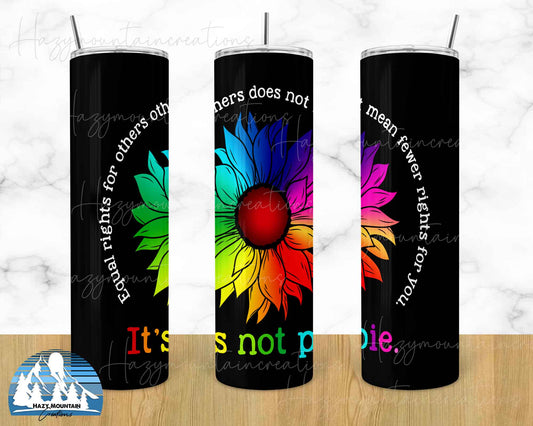 Sunflower Equality- 20oz or 30oz Skinny Tumblers w/ Lid and Metal Straw
