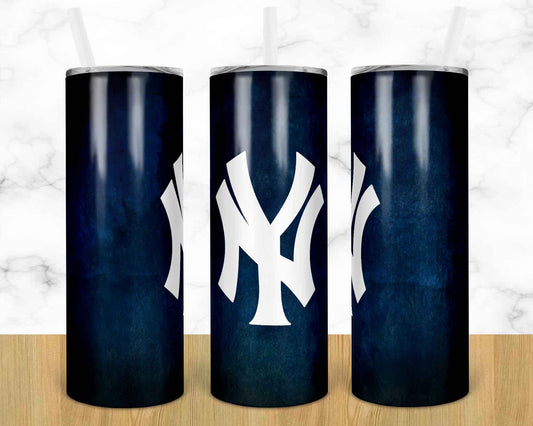 NYY - 20oz or 30oz Skinny Tumblers w/ Lid and Metal Straw