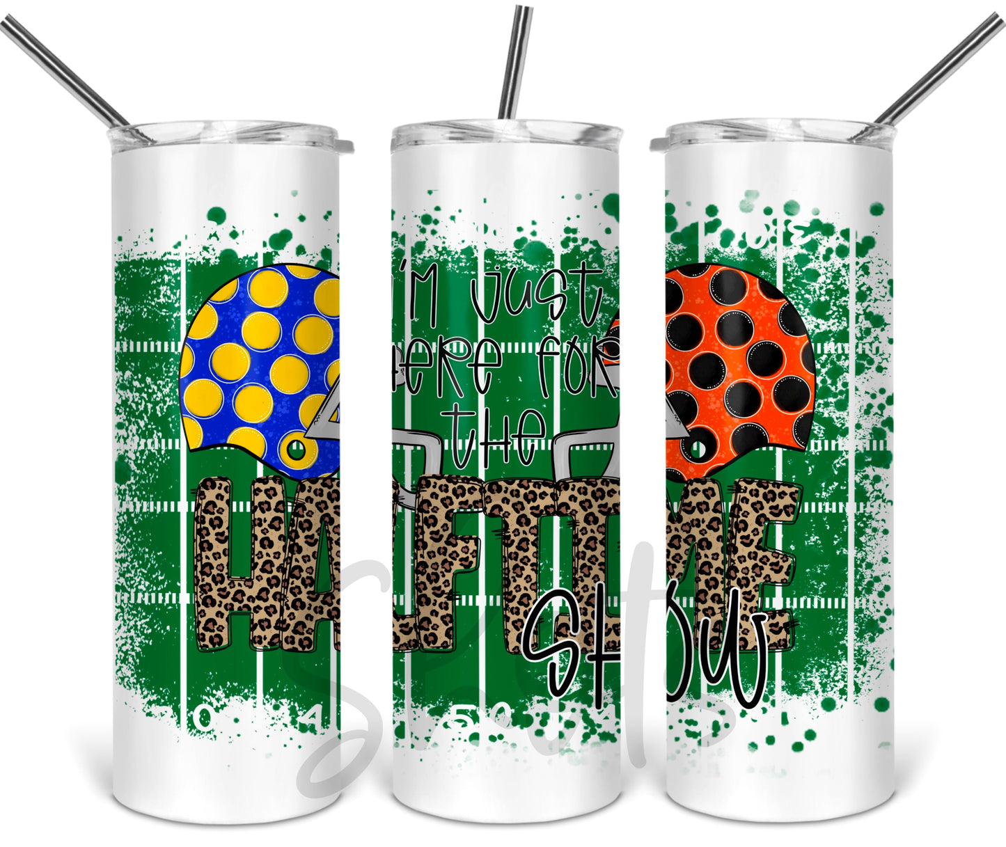 Football Halftime Show - 20 oz or 30oz Skinny Tumblers w/ Lid and Metal Straw